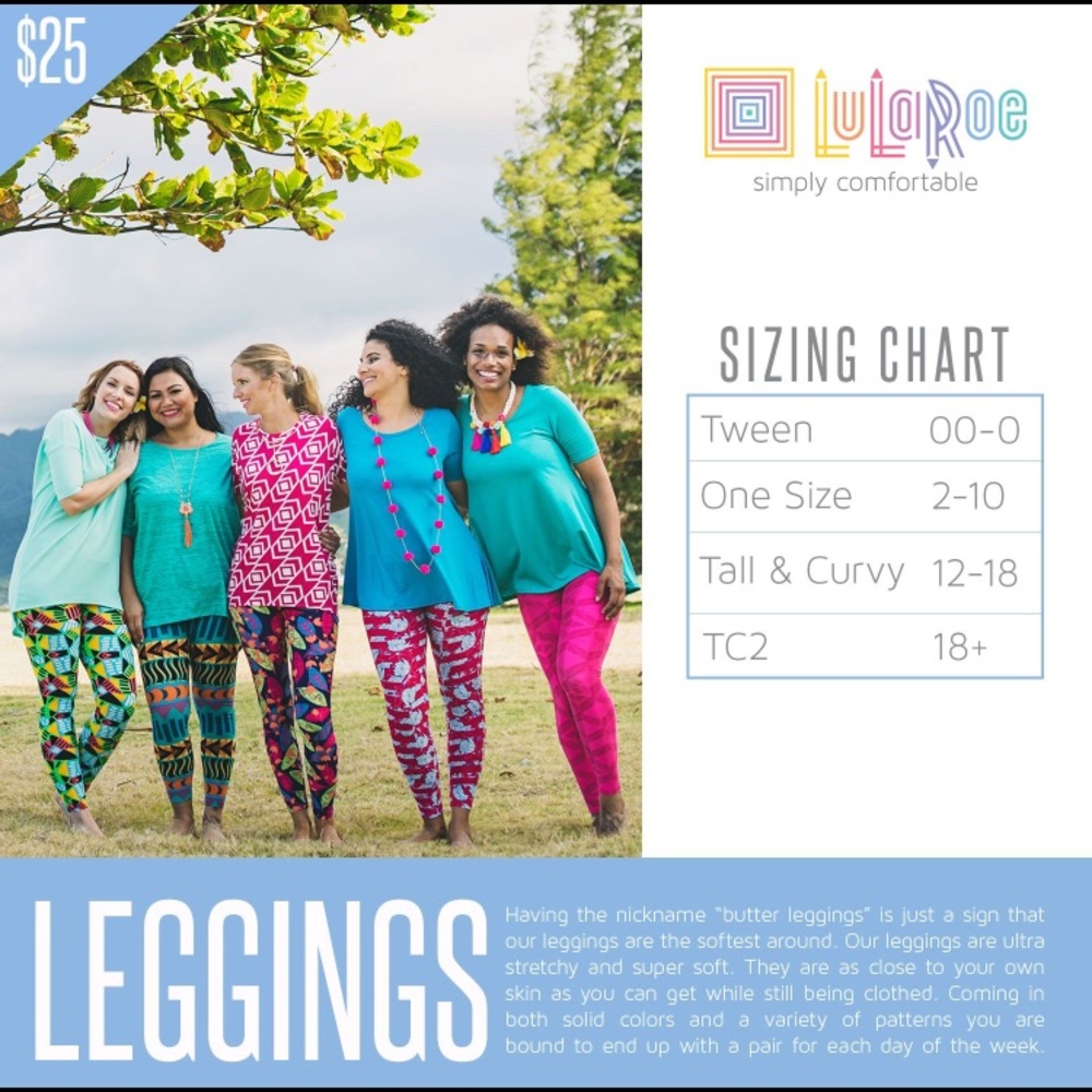 LulaRoe OneSize Rose Leggings - Picture 6 of 6